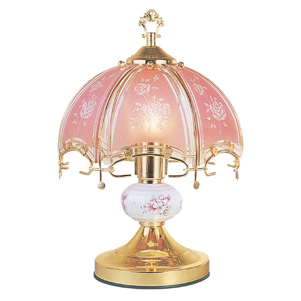 Touch Sensor Table Lamps The Home Depot 14 In Fl Brushed Gold And Pink Touch Lamp