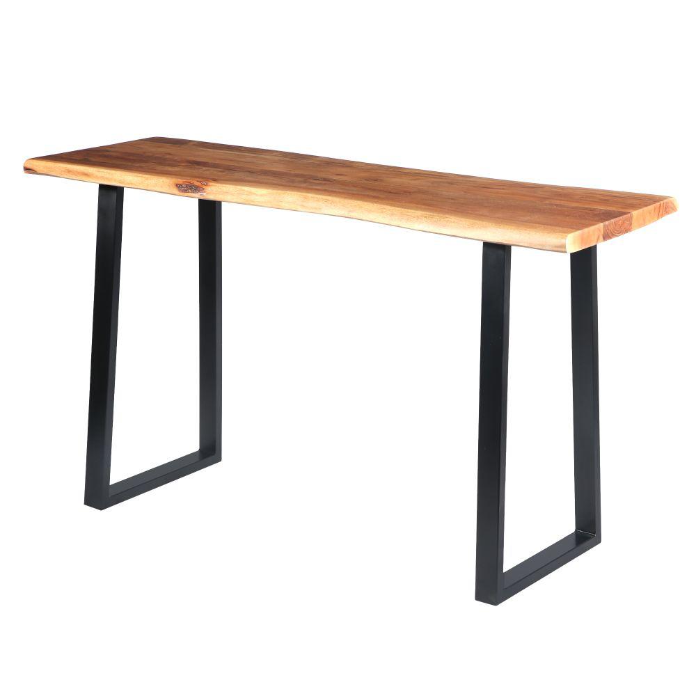 The Urban Port Industrial Brown And Black Wooden Desk With Metal