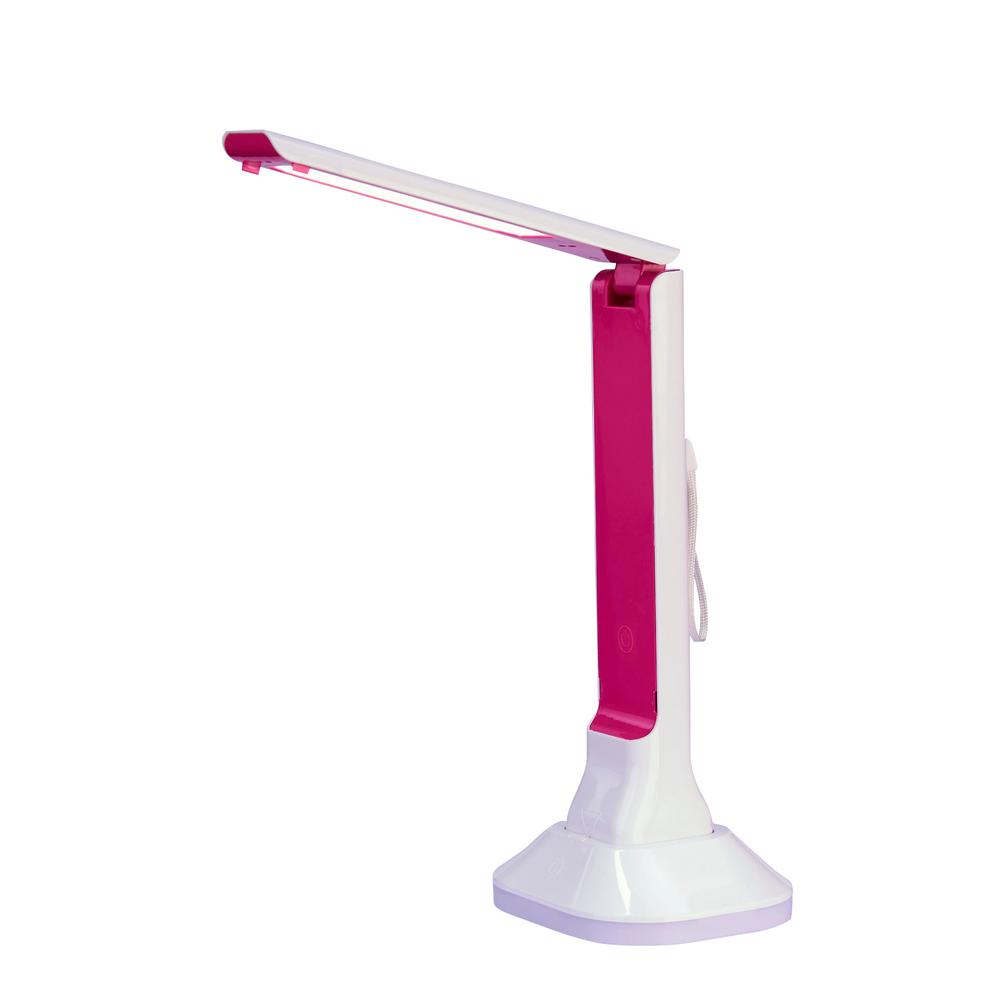 Touch Sensor Desk Lamps The Home Depot White And Pink Led Desk Lamp With Rechargeable Flashlight