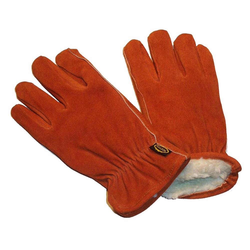 pile lined leather gloves