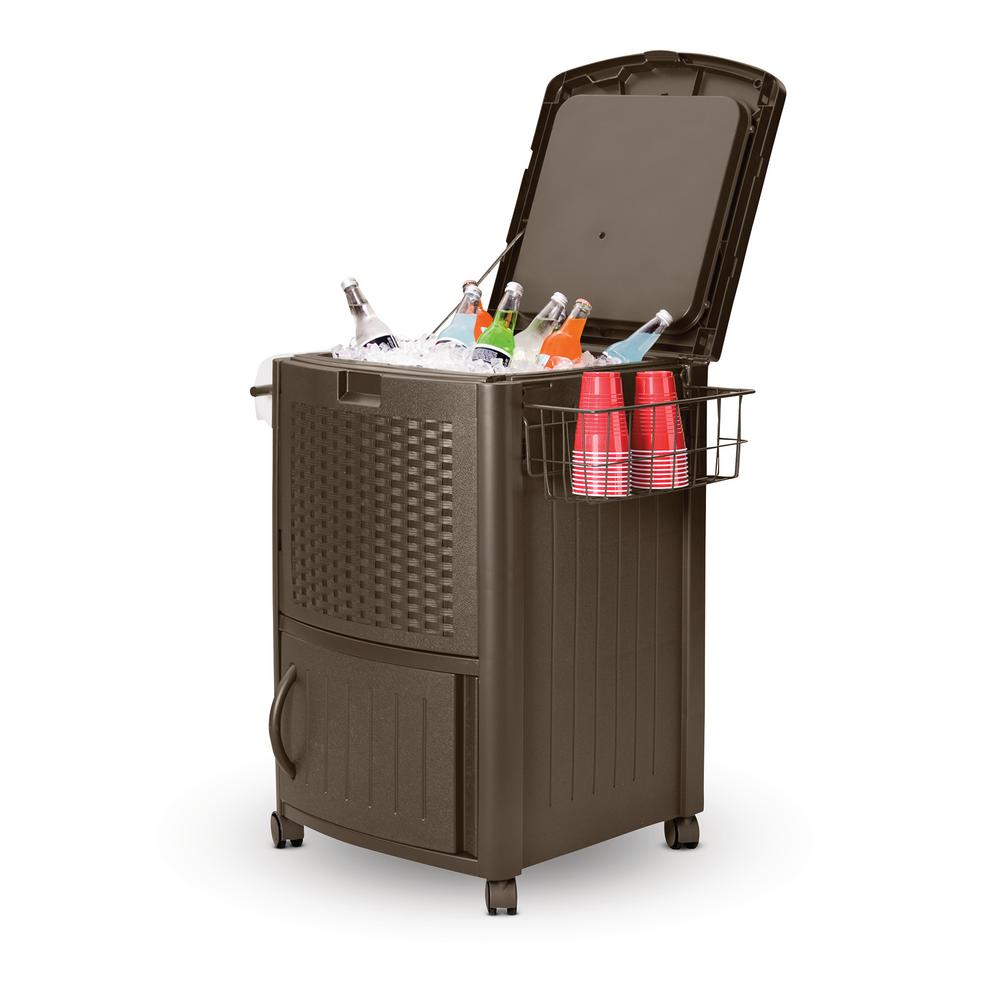 Coolers Tailgating The Home Depot 77 Qt Resin Wicker Cooler With Cabinet