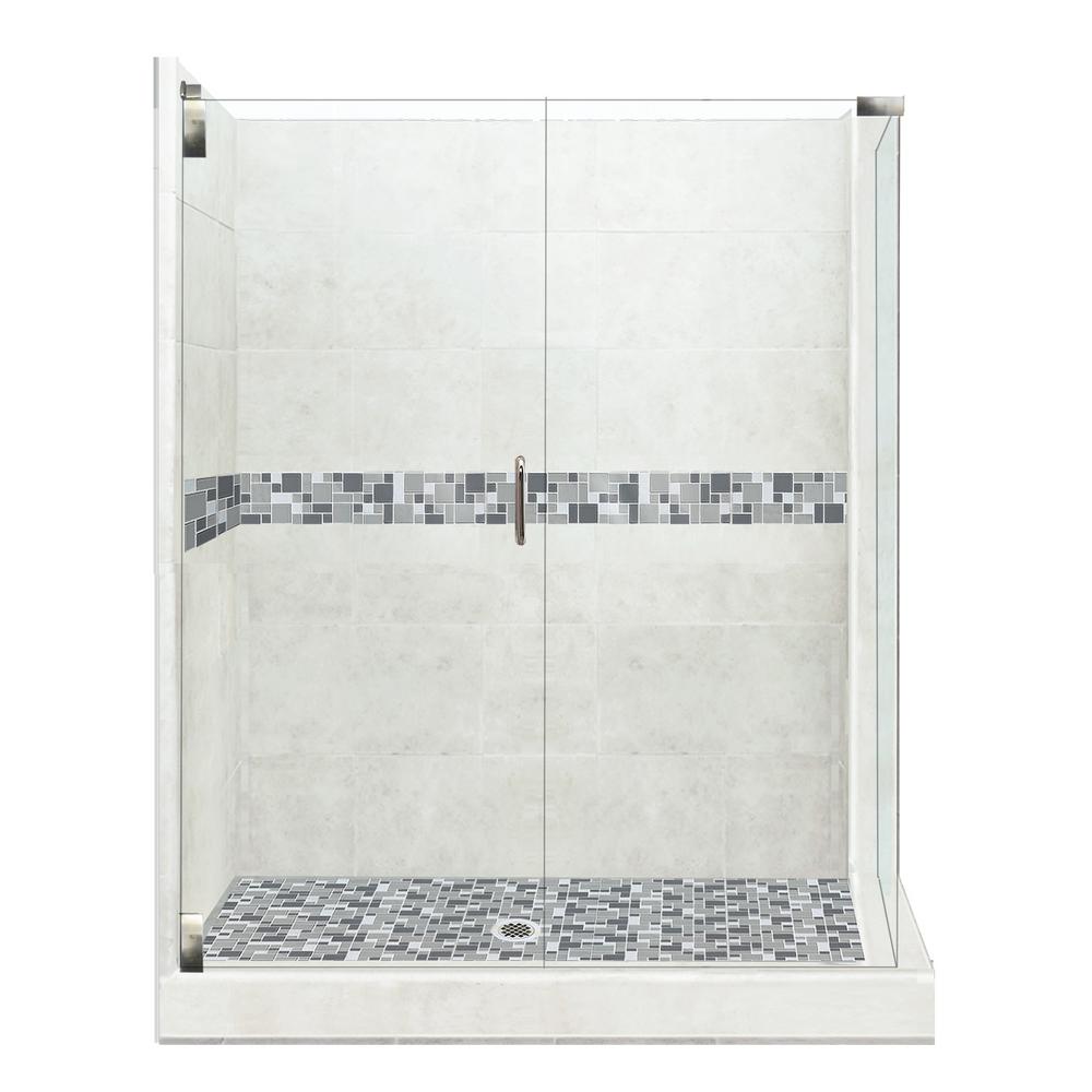 Clear Base Double Shower Stalls Kits Showers The Home Depot Newport Grand Hinged 36 In X 42 80 Left