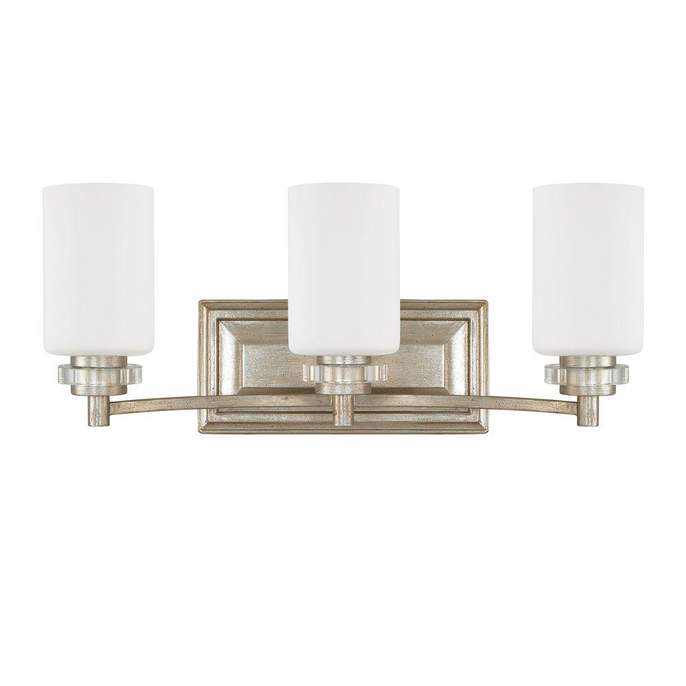Gold Vanity Light Bar Lighting The Home Depot 3 Light Iced Gold Bath Vanity