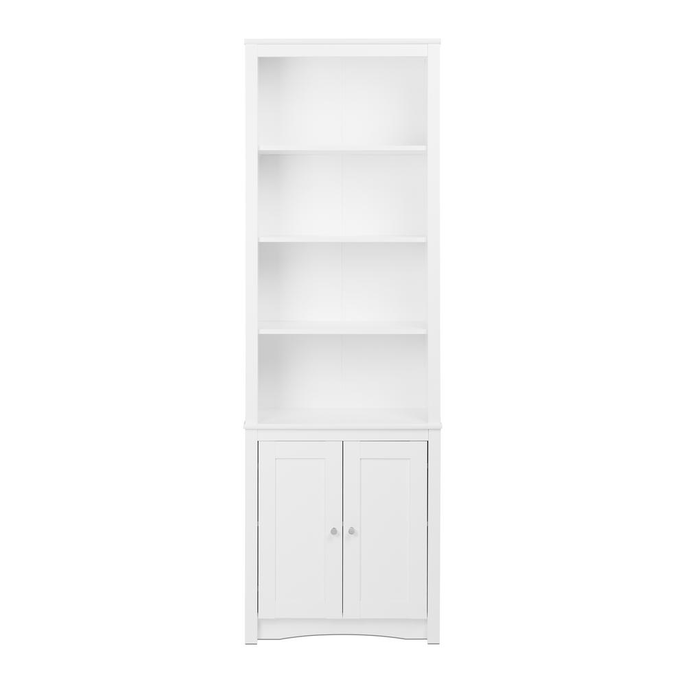 Prepac White Tall Bookcase With 2 Shaker Doors Wsbh 0004 1 The