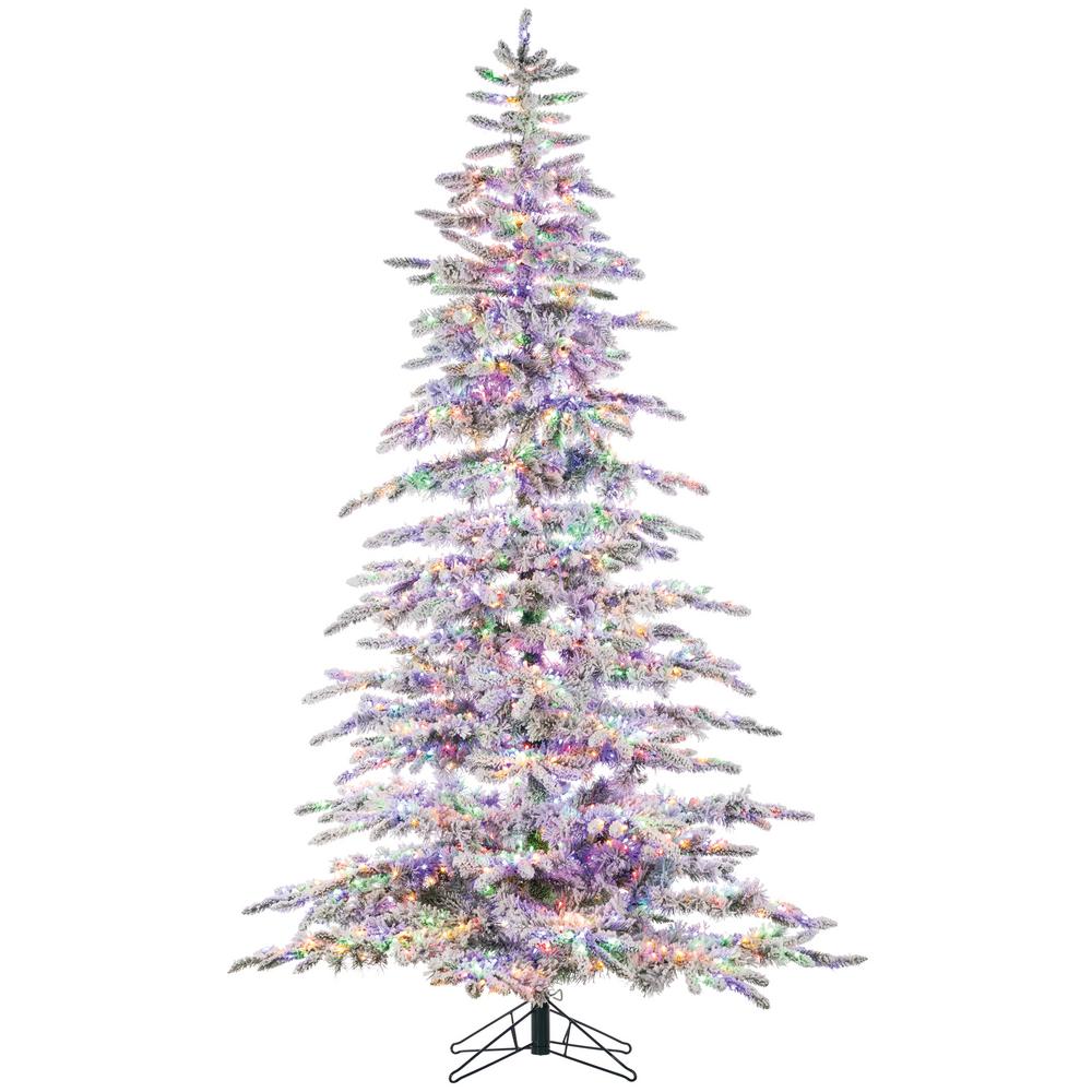 Sterling 6 5 Ft H Flocked Mountain Pine With Power Pole 5882 65cmledml The Home Depot