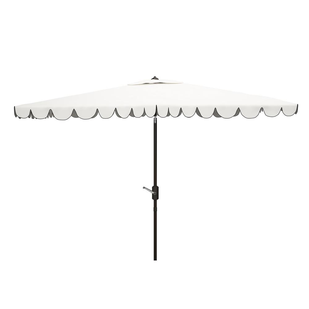 Safavieh Venice 10 Ft Aluminum Market Tilt Patio Umbrella In White Black Pat8310e The Home Depot