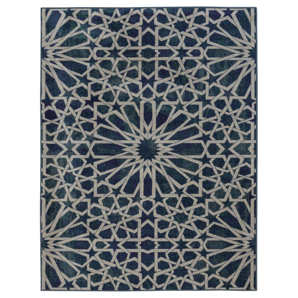 Ottomanson Authentic Collection Contemporary Geometric Pattern Ottomanson Authentic Collection Contemporary Geometric Pattern Design Blue 3 Ft X 5 Area