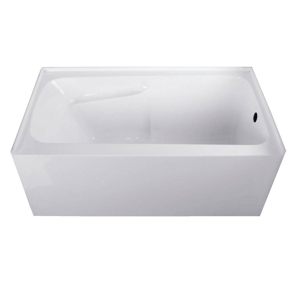 Aqua Eden 54 in. Acrylic Right Drain Rectangular Alcove Soaking Bathtub