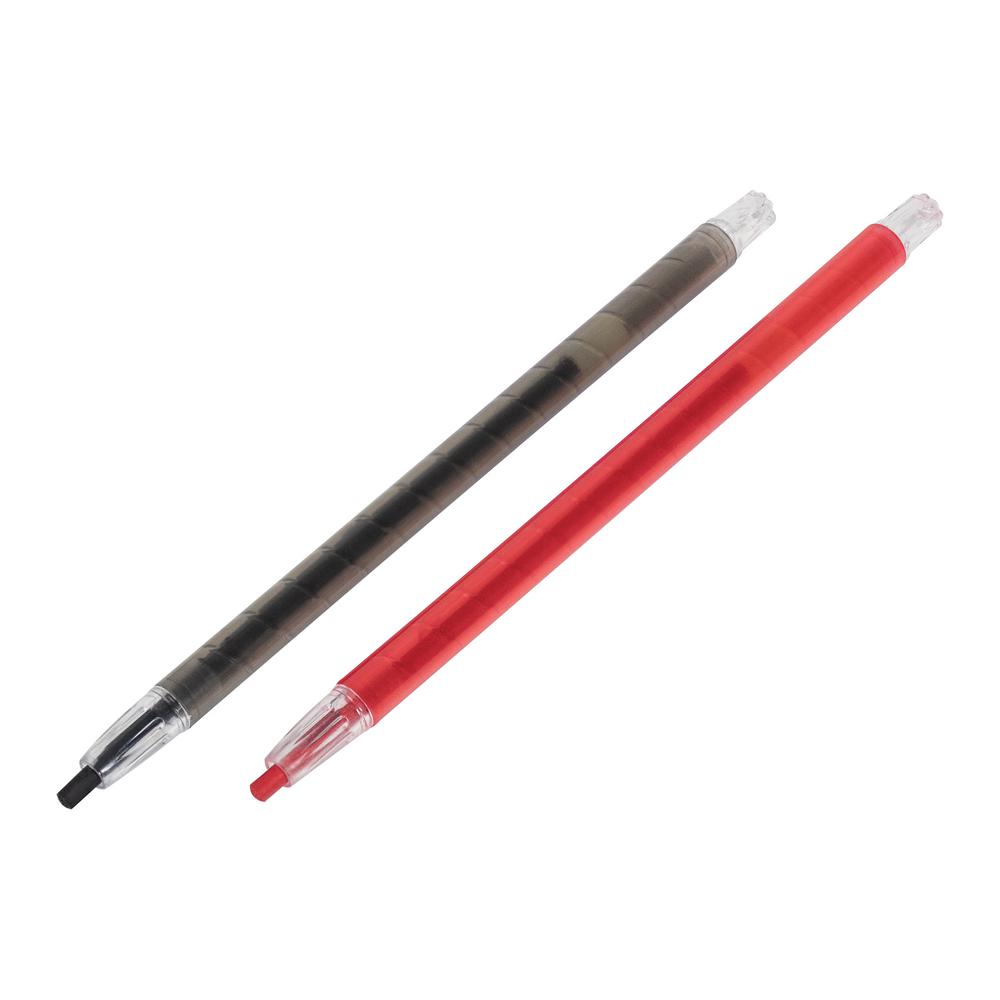 Mechanical China Markers with Retractable Tip for Porcelain and Ceramic Tiles, Red/Black (2-Pack)