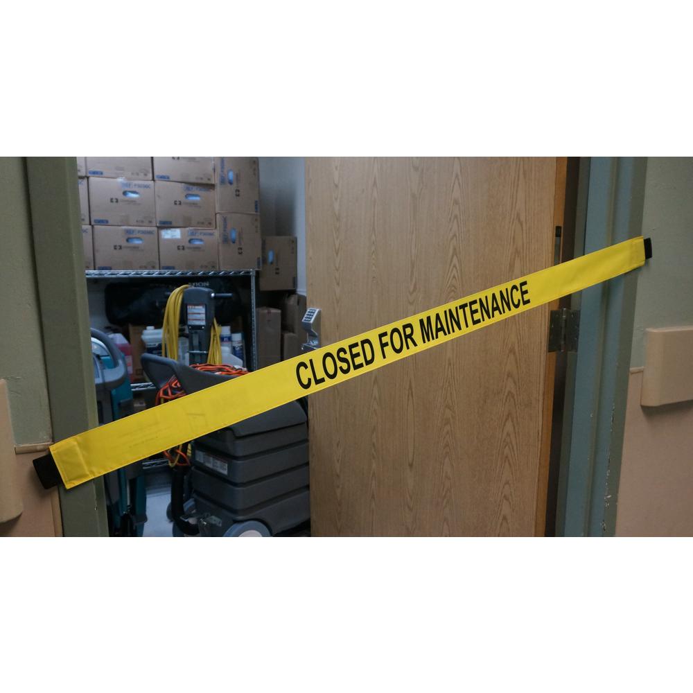Magnetic Door Barrier Nylon Closed For Maintenance Safety Banner