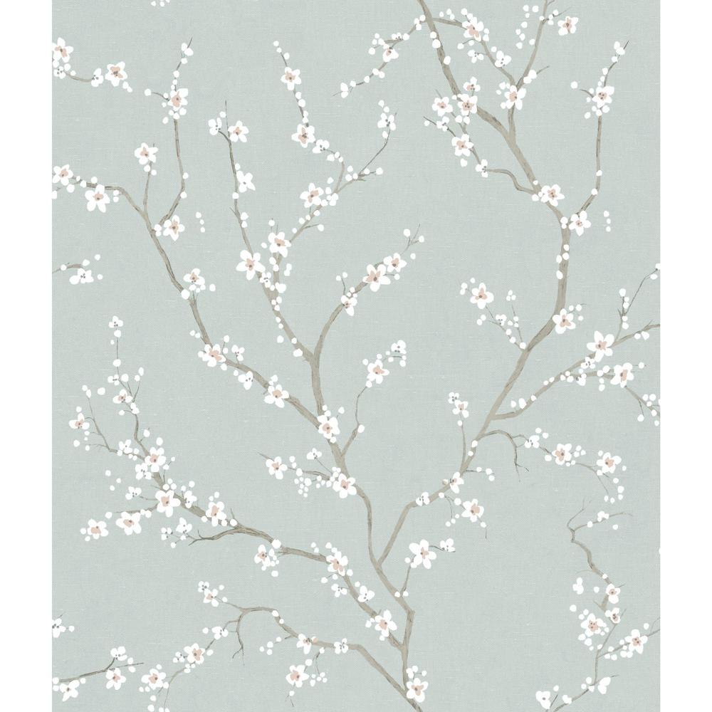 York Wallcoverings Blue Cherry Blossom Vinyl Peelable Wallpaper Covers 28 18 Sq Ft Rmk11272wp The Home Depot