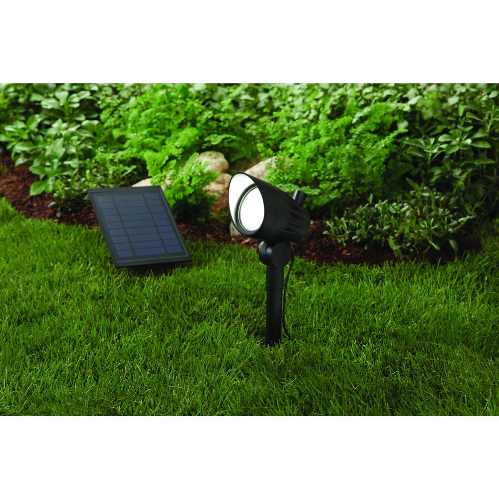 Hampton Bay Solar Black Led 150 300 Lumen High Low Metal Spotlight Nxt 1915 The Home Depot Hampton Bay Solar Black Led 150 300, Outdoor Solar Spot Lights Home Depot