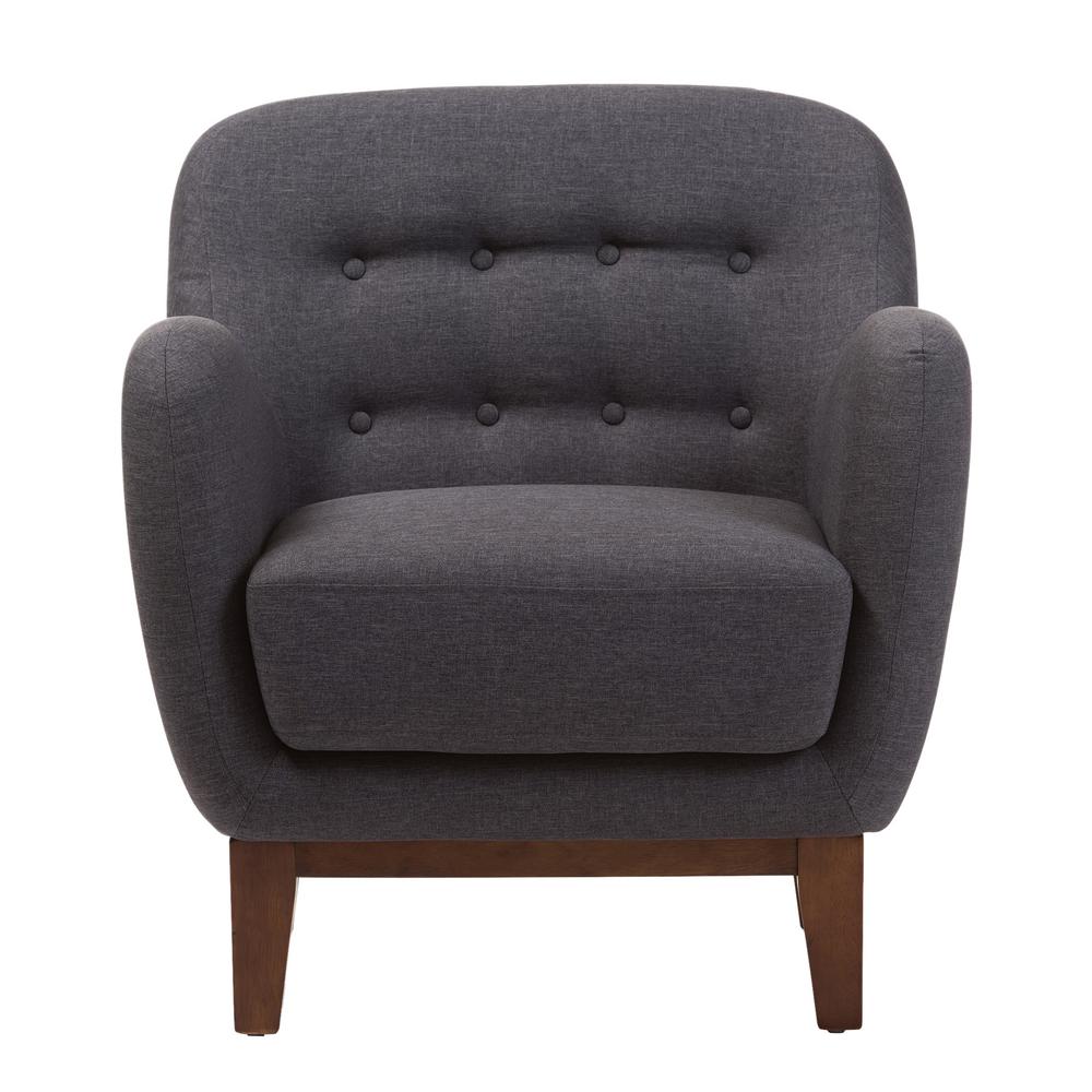 Baxton Studio Sophia MidCentury Dark Gray Fabric Upholstered Accent