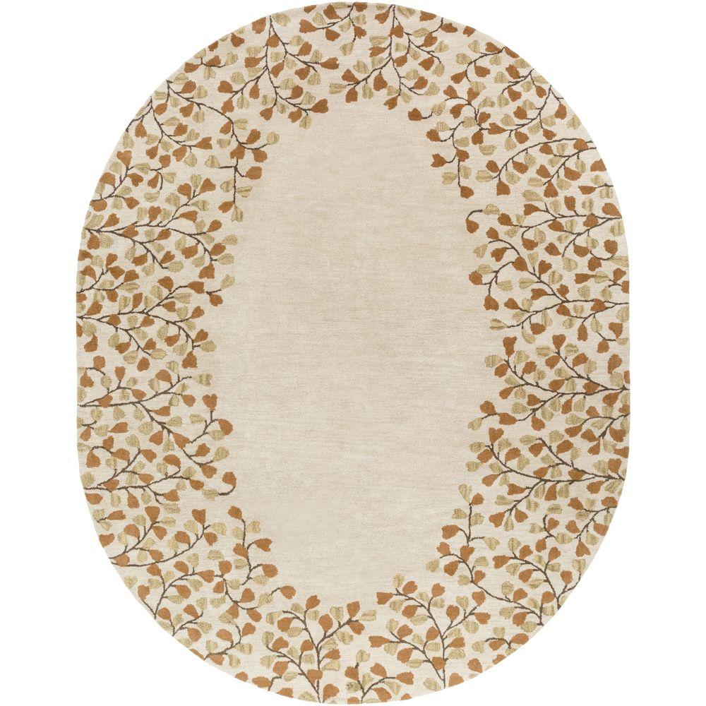 Oval Gold Area Rugs The Home Depot Canaan Ivory 8