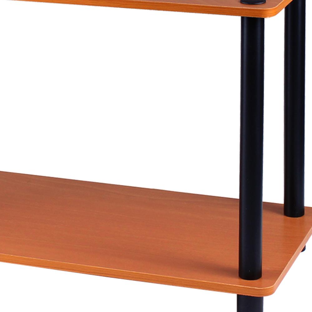 Furinno Turn N Light Cherry End Table With Shelf 2 Pack Furinno Turn N Light Cherry End
