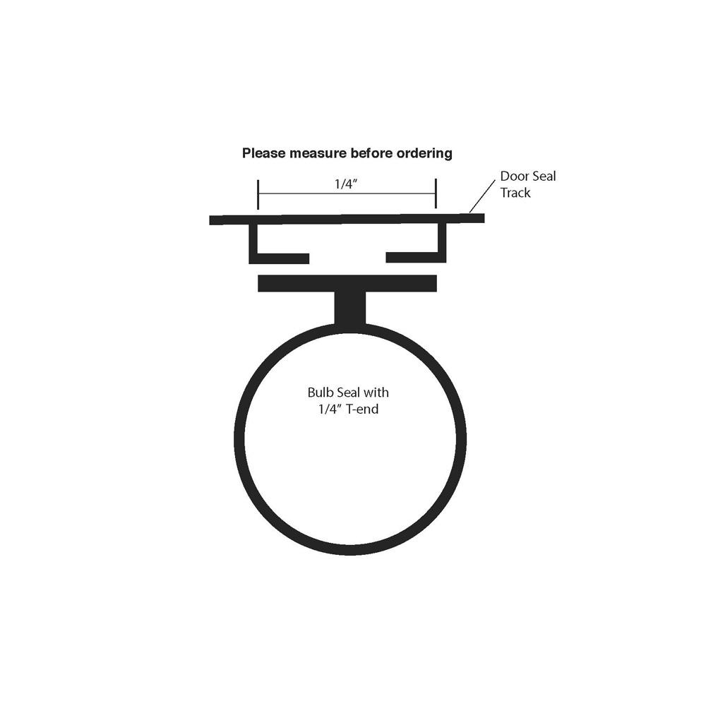 Proseal 20 Ft Bulb Seal Replacement Insert With 1 4 In T End