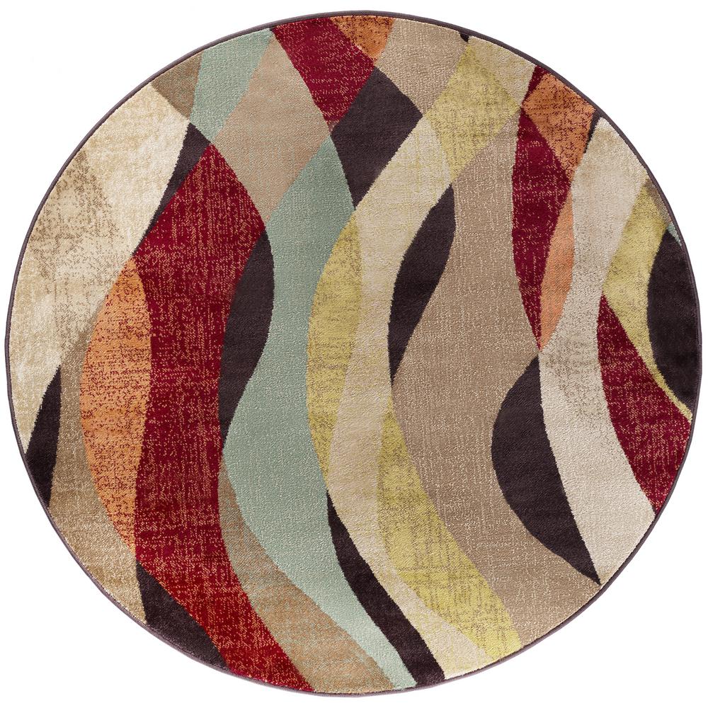 Tayse Rugs Deco Brown 8 Ft Transitional Round Area Rug Dco1013 8rnd Tayse Rugs Deco Brown 8 Ft Transitional Round Area Rug
