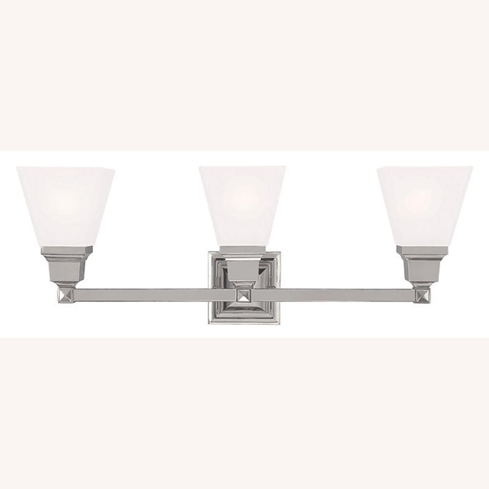 Livex Lighting Mission 3 Light Polished Nickel Bath Livex Lighting Mission 3 Light Polished Nickel Bath