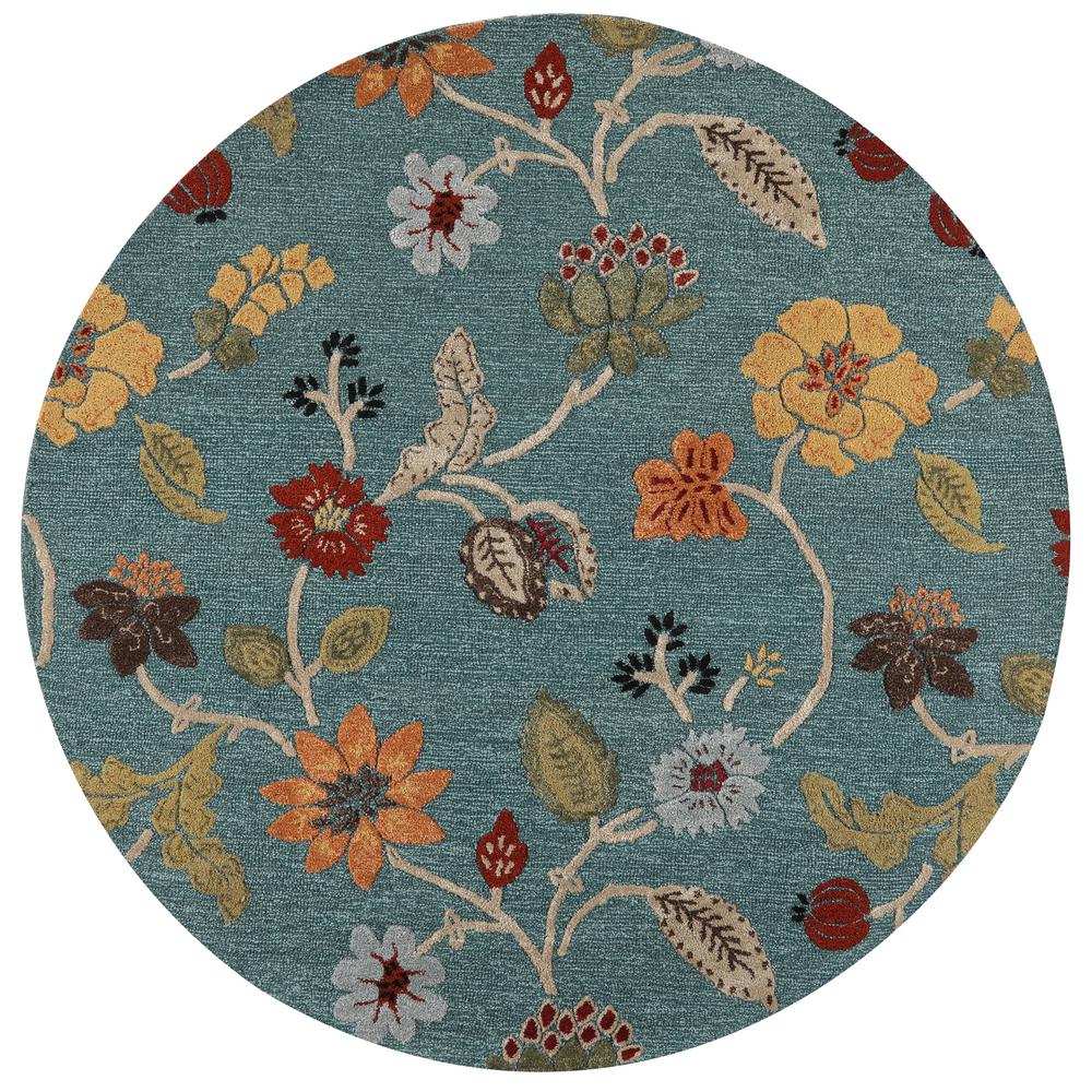 Home Decorators Collection Portico Peacock 8 ft. x 8 ft. Round Area Rug
