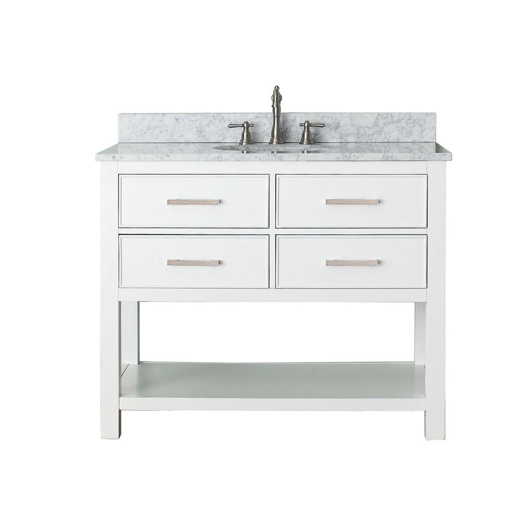 Avanity Brooks 43 In W X 22 In D X 35 In H Vanity In White With