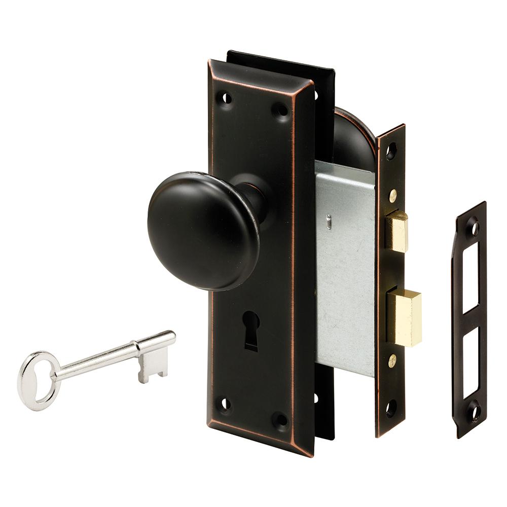 Details About Bronze Mortise Lock Bolt Set Keyed Knob Key Home Interior Door Security Lockset