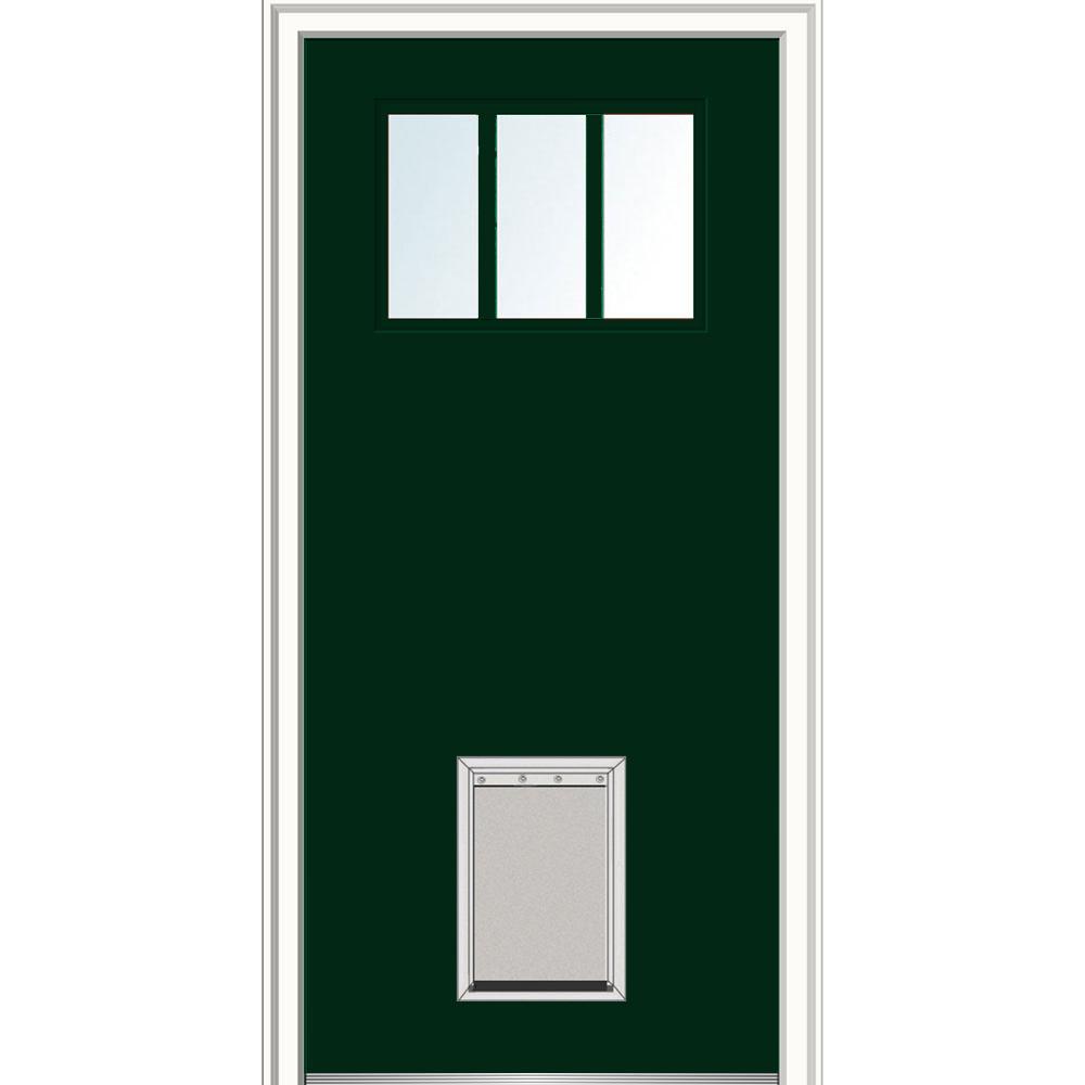 Mmi Door 32 In X 80 In Classic Right Hand Inswing 3 Lite Clear