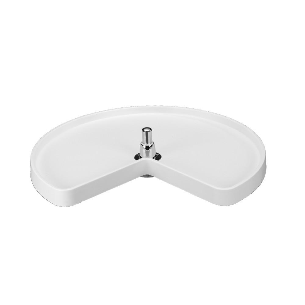 RevAShelf 24 in White Polymer Kidney Lazy Susan with Bottom mount