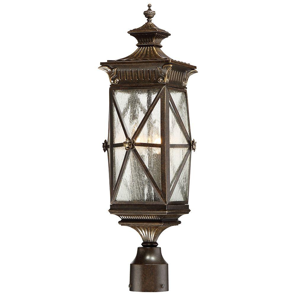 the great outdoors by Minka Lavery Rue Vieille 4-Light Forged Bronze Post Mount by the great outdoors by Minka Lavery