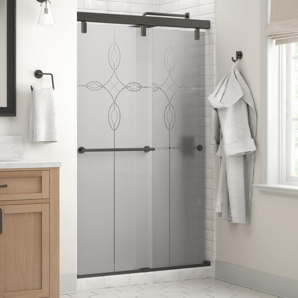 Delta Everly 48 x 71-1/2 in. Frameless Mod Soft-Close Sliding Shower ...