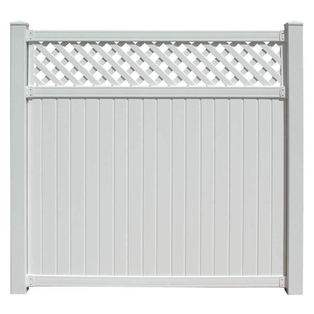 Veranda Windham 3 1 2 Ft W X 5 3 4 Ft H White Vinyl Pre Assembled Fence Gate 73002102 The Home Depot