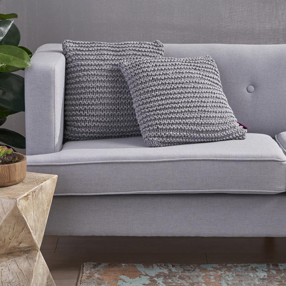 Noble House Farlie Light Gray Solid Cotton 17 25 In X 6 In Throw
