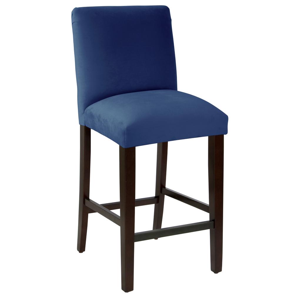 Velvet Navy Bar Stool With Diamond Tufted Back 82 8vlvnv The Home Velvet Navy Bar Stool With Diamond Tufted Back