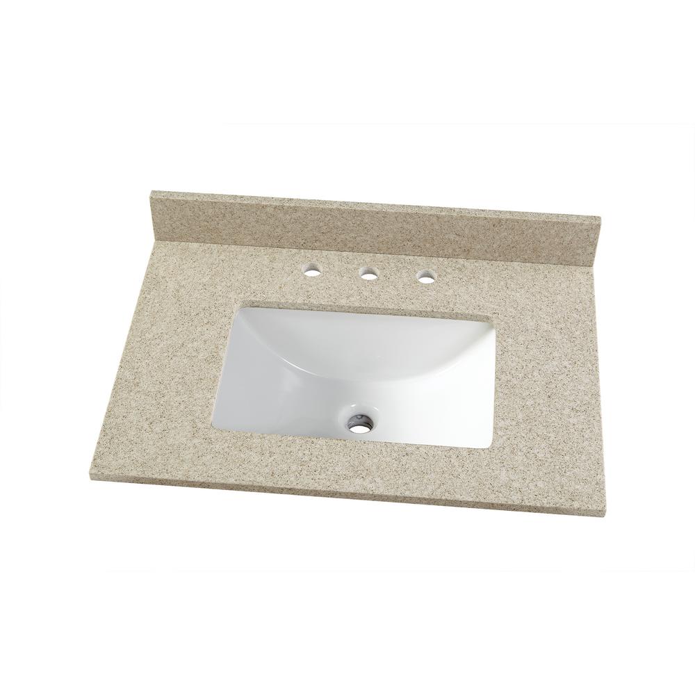 Single Sink Engineered Quartz Composite Vanity Tops Bathroom D Engineered Quartz Vanity Top In Sedona With