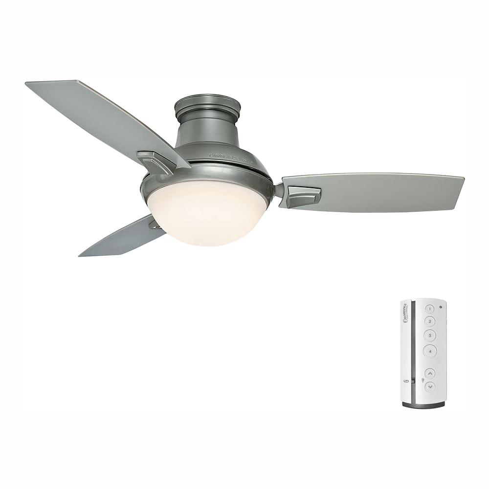 Casablanca Verse 44 In Led Indoor Outdoor Satin Nickel Ceiling Fan With Light Kit And Universal Remote