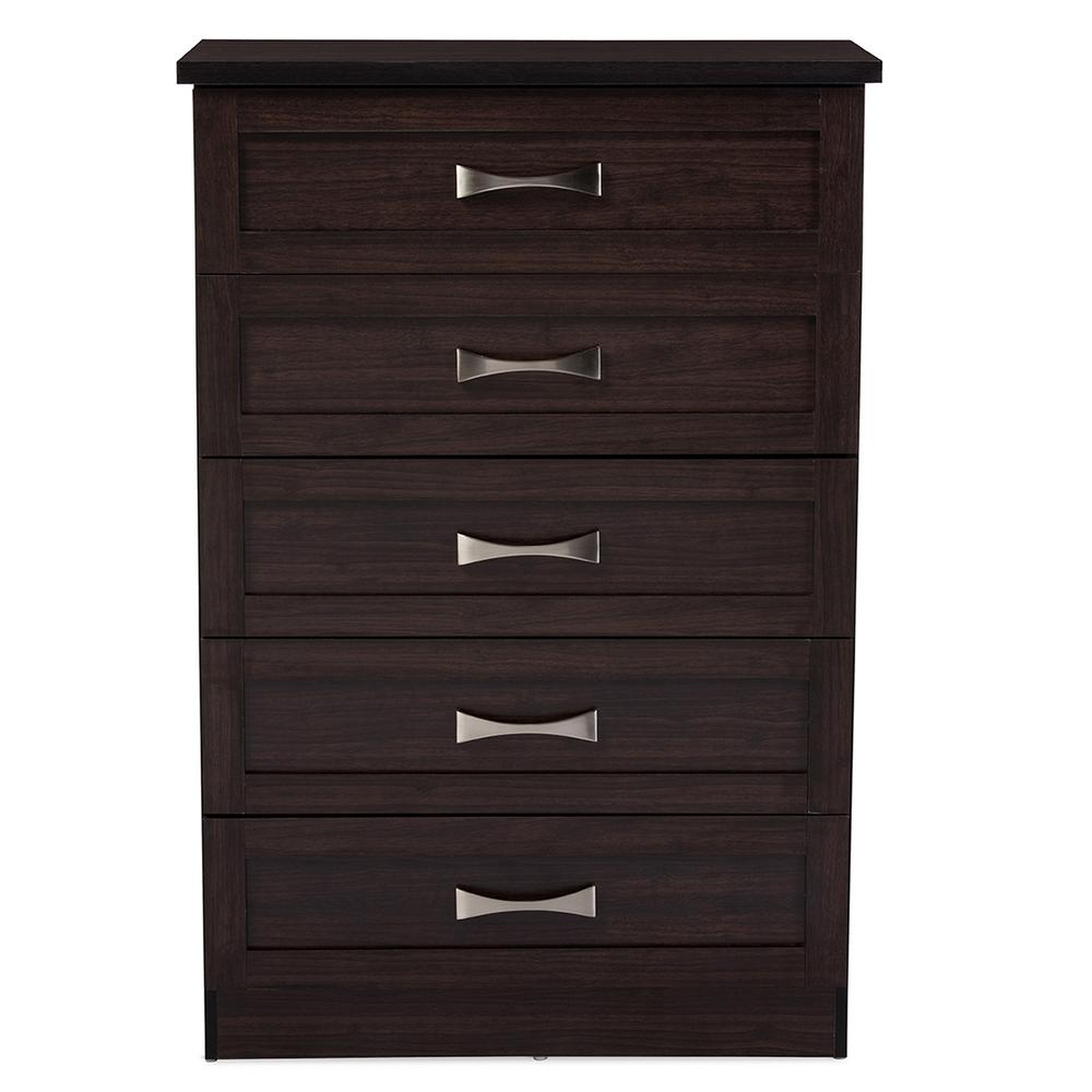 Baxton Studio Colburn 5Drawer Dark Brown Wood Chest288626487HD