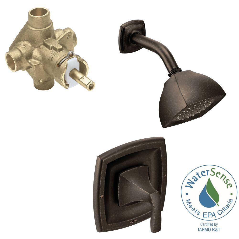 bronze shower valve faucet spray handle included single rubbed moen oil ashville mediterranean tub voss posi temp trim kit