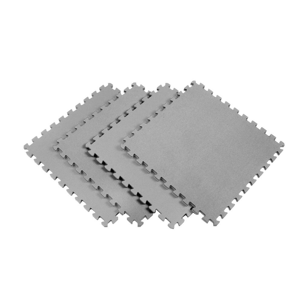 Norsk Gray 24 In X Eva Foam Solid Color Multi Purpose Interlocking Tile 12