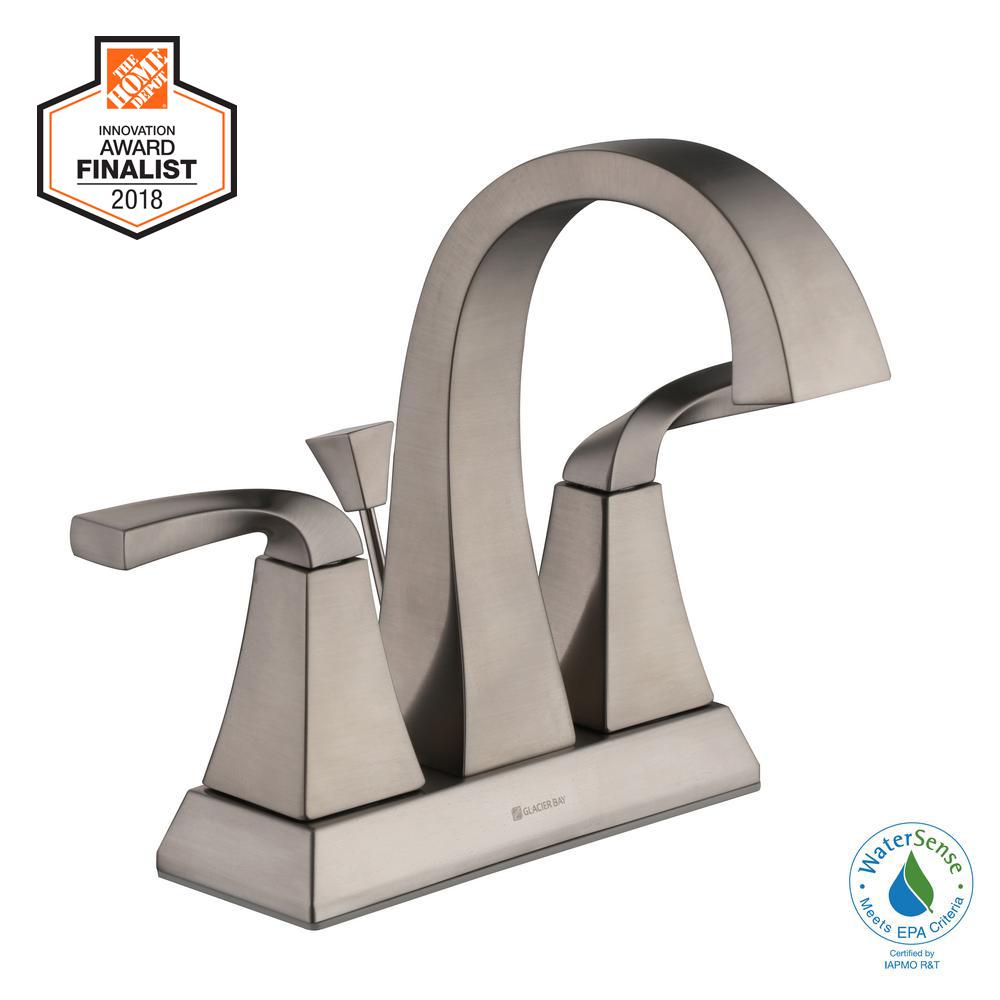 Glacier Bay Leary Curve 4 in. Centerset 2Handle HighArc Bathroom