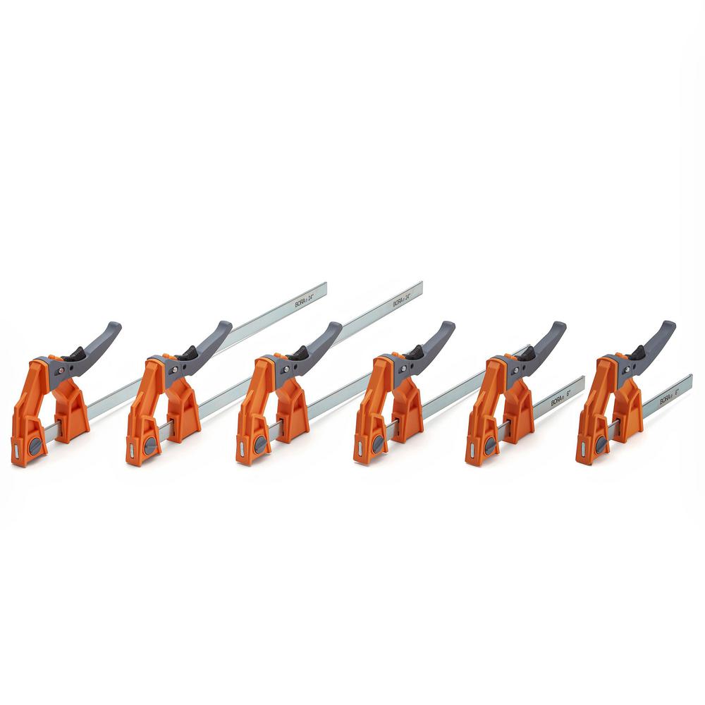 BORA Steel 6 in., 12 in., 24 in. Lever Clamp Set (6Piece)571600 The