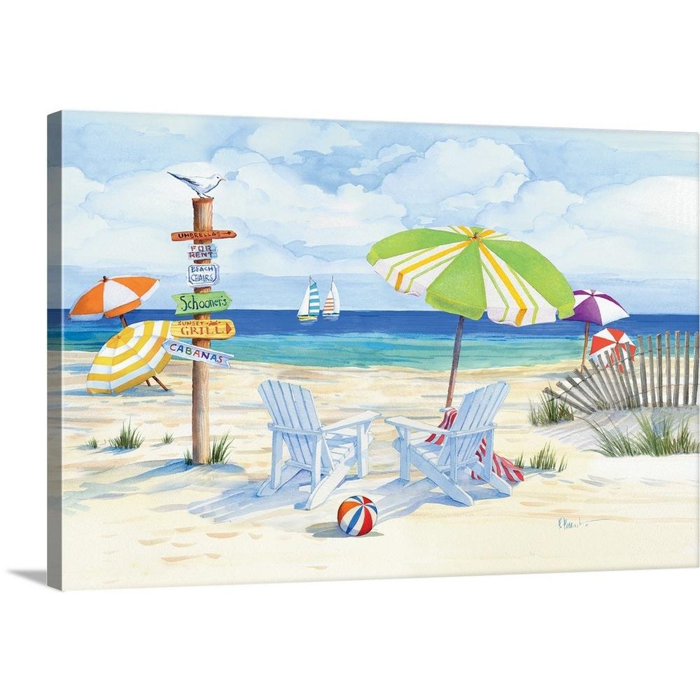 Beach Signs Adirondack Chairs By Paul B Canvas Wall Art