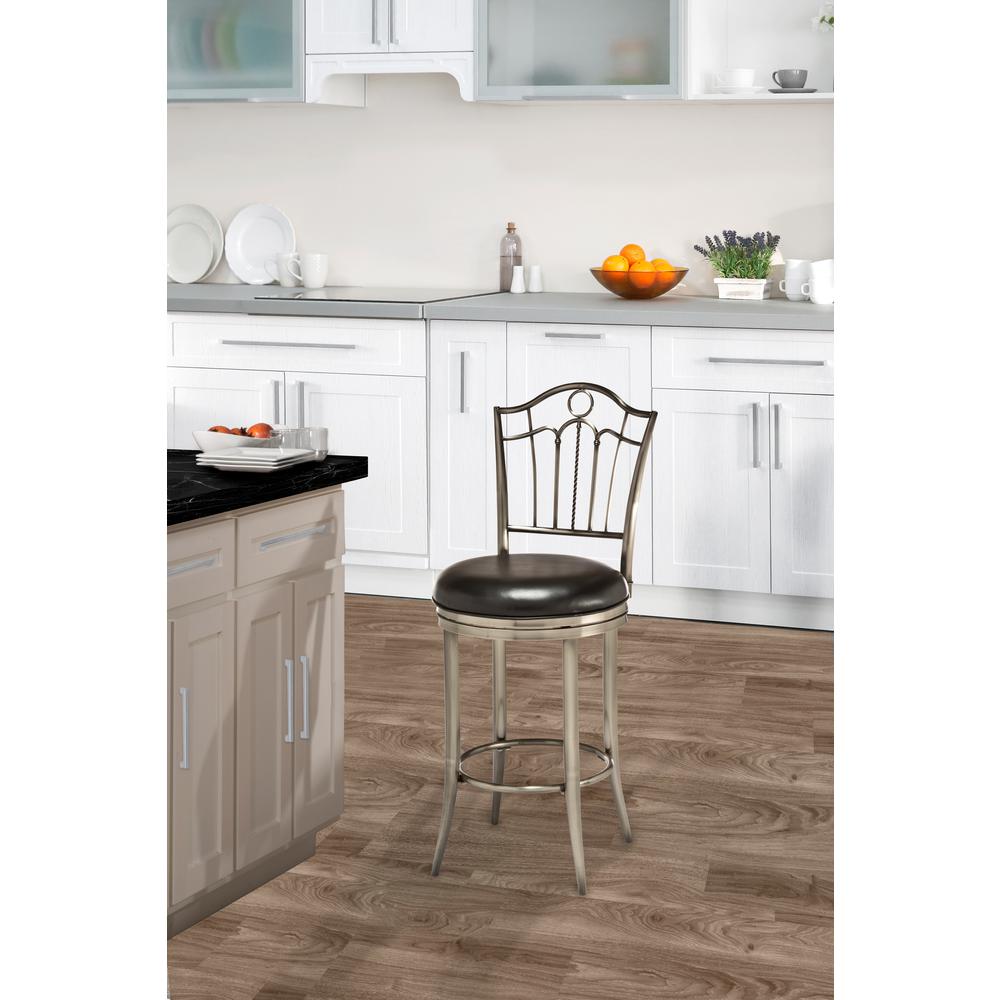 Hillsdale 5319-827 Rouen Swivel Counter Stool Shiny Nickel 26