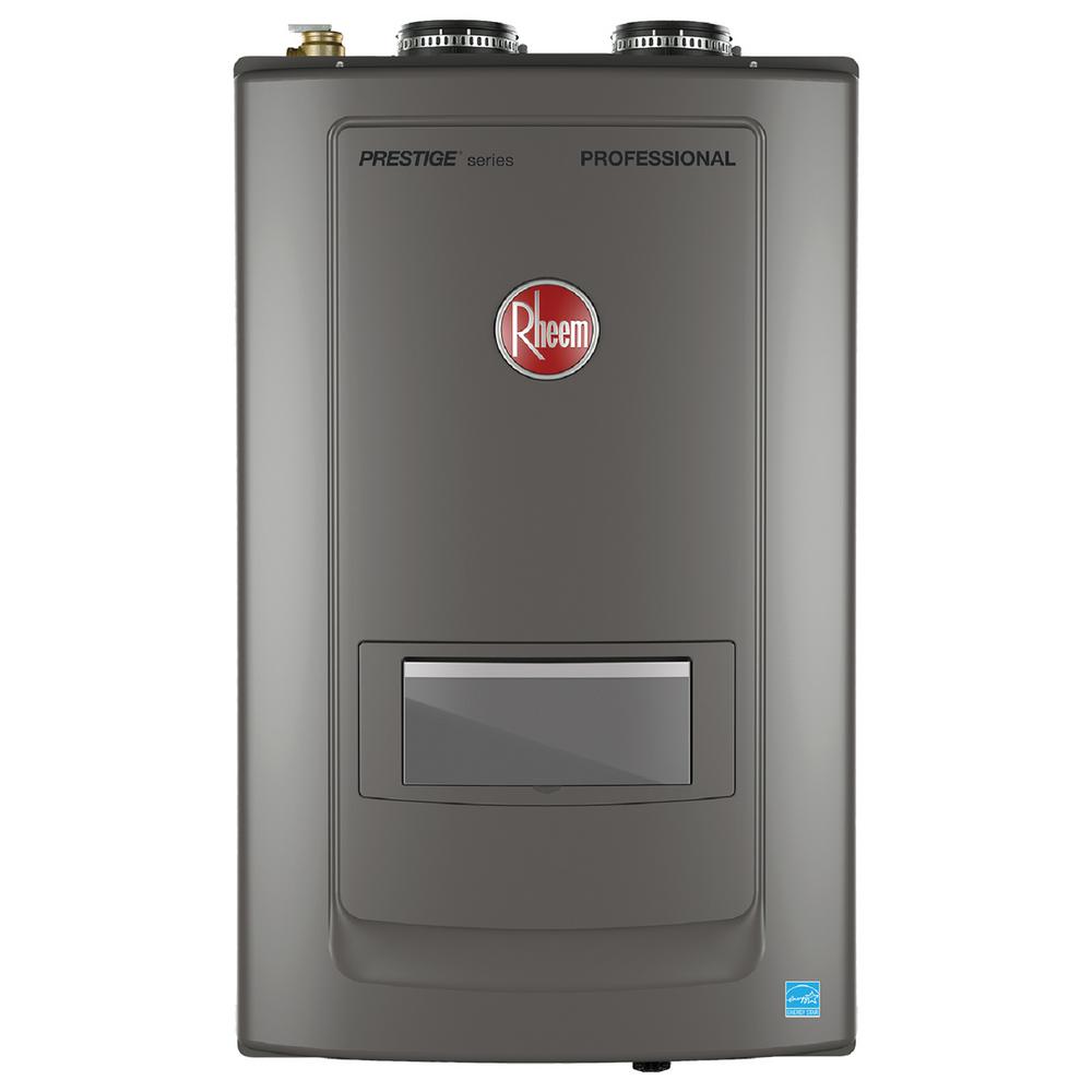 Rheem Prestige 9.9 GPM Natural Gas High Efficiency Combi Boiler with 199000 BTU, Gray