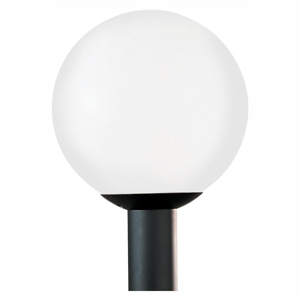 Sea Gull Lighting Outdoor Globe 1-Light Outdoor White Plastic Post