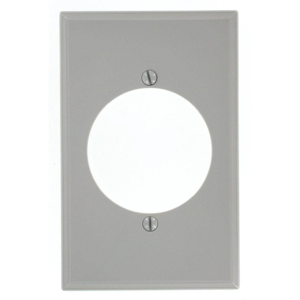 Leviton 1Gang with 2.15 in. Dia Hole, Midway Size Nylon Power Outlet
