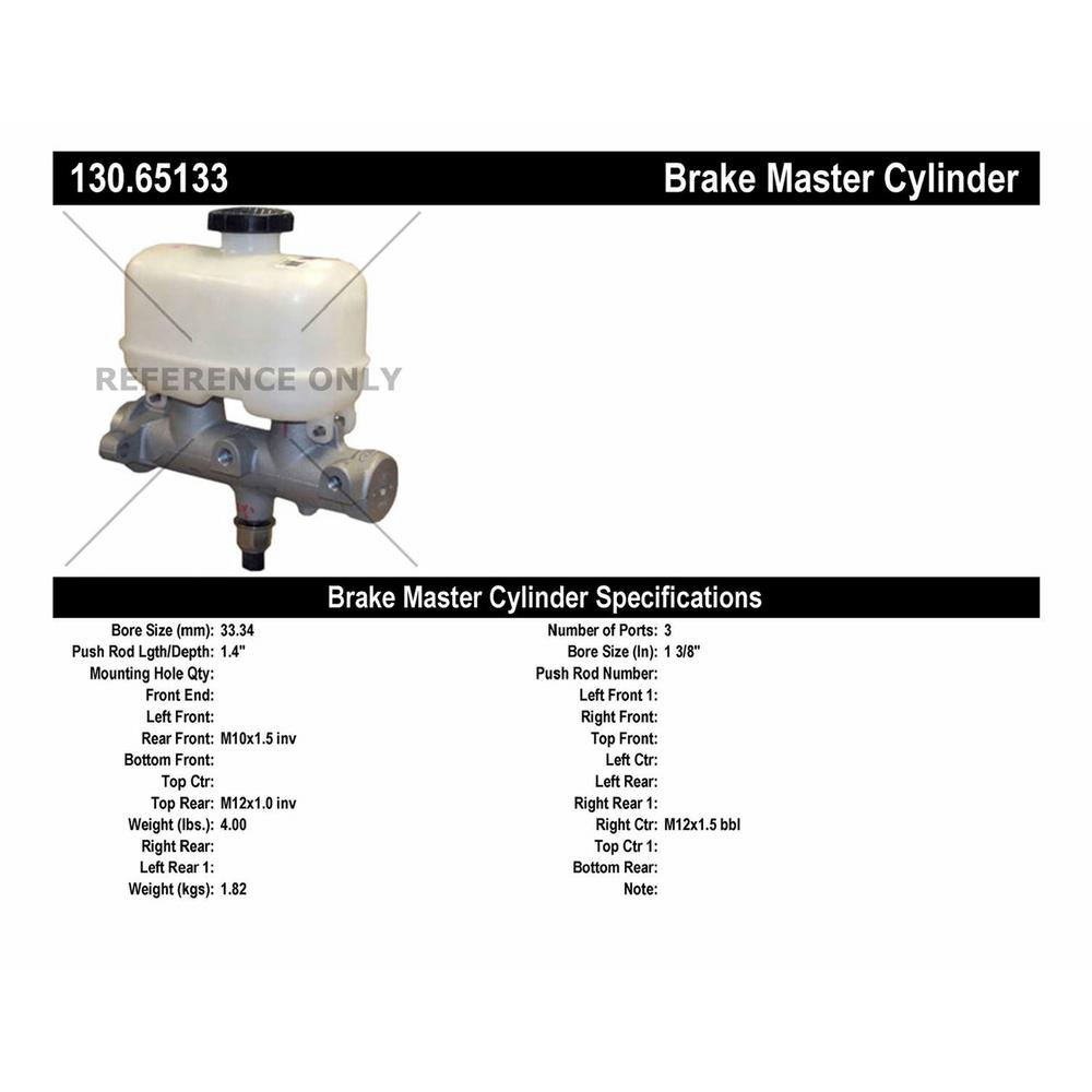 Centric 130.67040 Brake Master Cylinder