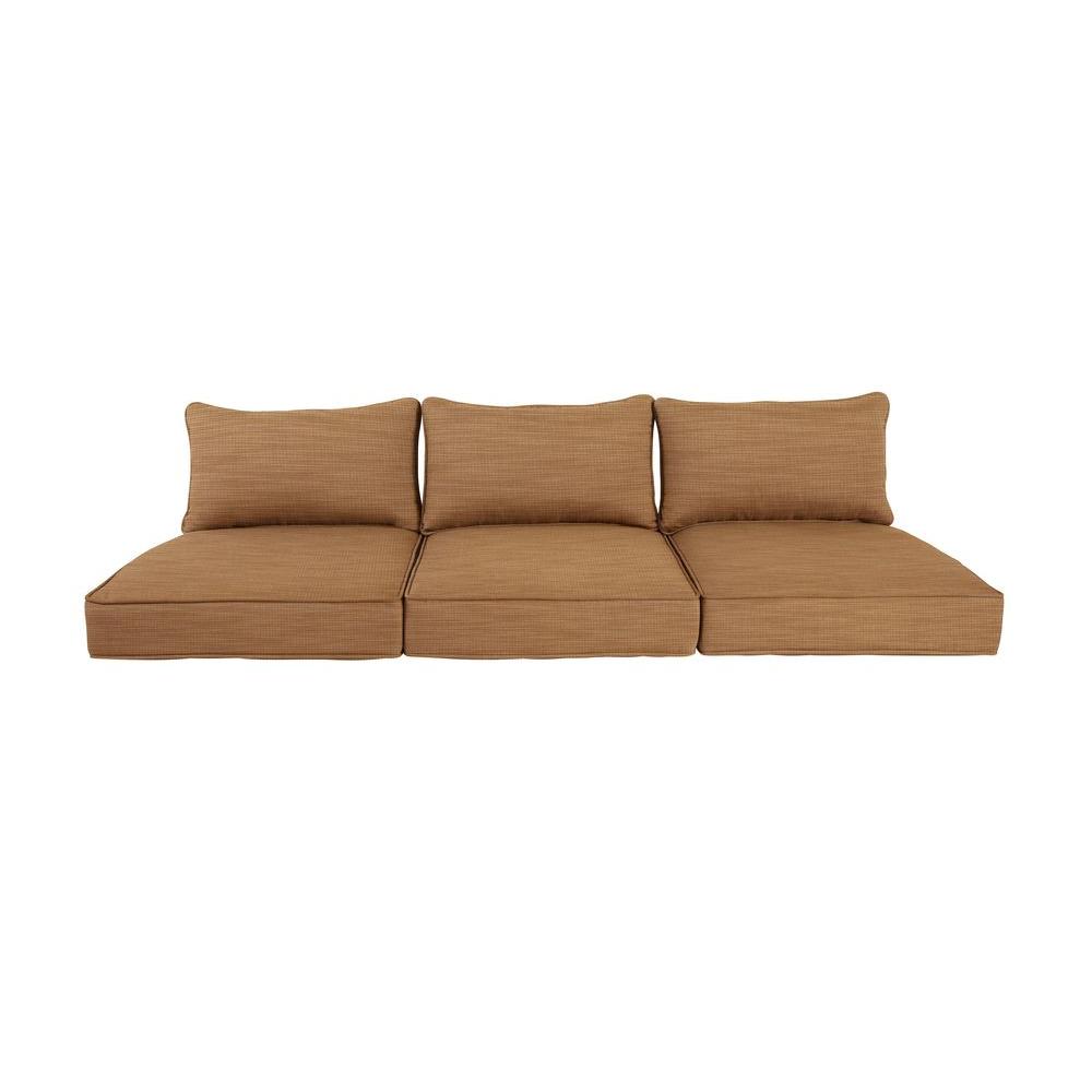 Greystone Outdoor Sofa Cushions The Home Depot Greystone Toffee Replacement Outdoor Sofa Cushion