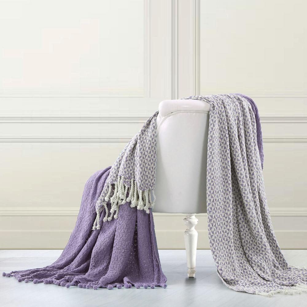 MODERN THREADS Lavender Throw Blanket Set Of 2 5CTNTRPC LVR ST The Home Depot