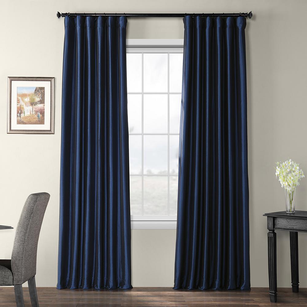 navy patterned curtains