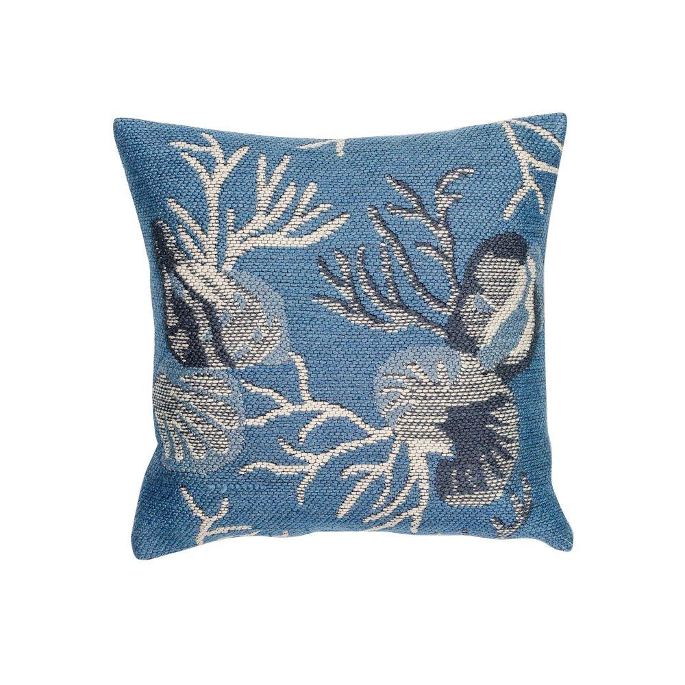 Kas Rugs Coral Shapes Blue Decorative Pillow-PILL22618SQ ...