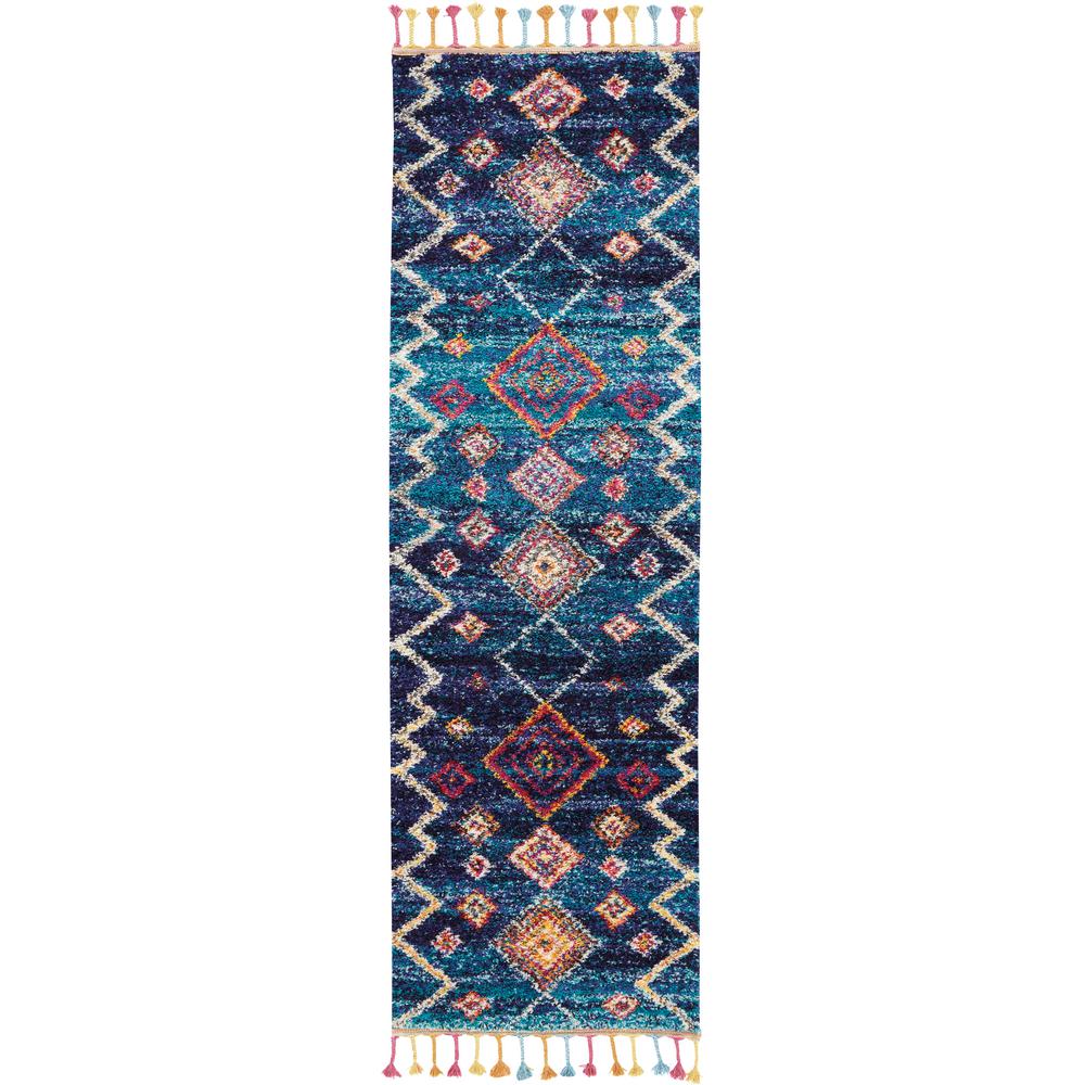 Nourison Moroccan Casbah 2 X 8 Runner Dark Blue Scandinavian Area Rug